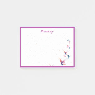 Butterfly Flutters Watercolor Design Personalised Post-it Notes