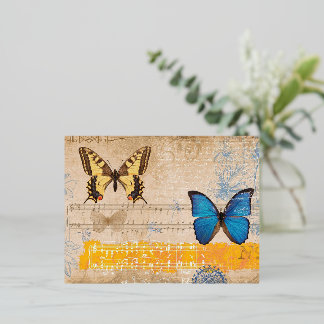 Butterfly  foil holiday postcard