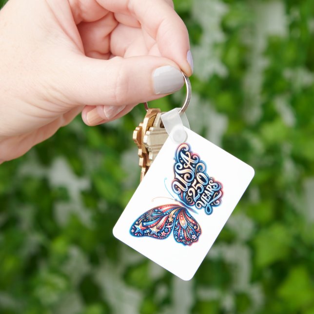 Butterfly for the USA 250th anniversary Key Ring (Hand)