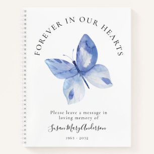 Butterfly Forever in Our Hearts Funeral Guest Book