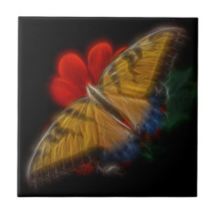 Butterfly Fractal Tiger Swallowtail Ceramic Tile