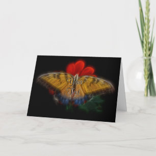 Butterfly Fractal Tiger Swallowtail Holiday Card