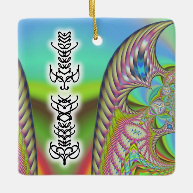 "Butterfly Freedom" Ceramic Ornament (Front)