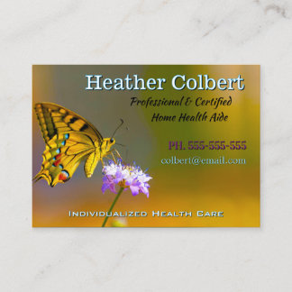 Butterfly Friendly Helping Professional Caregiver  Business Card