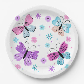 Butterfly Friends Paper Plate