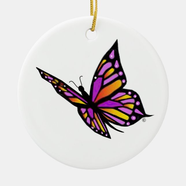 Butterfly from Heaven Ceramic Ornament (Front)