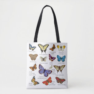 Butterfly Full Colour Illustrations popular types Tote Bag