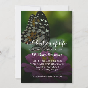 Butterfly Funeral   Nature Celebration of Life Invitation
