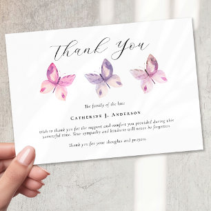 Butterfly Funeral Sympathy Thank You Card