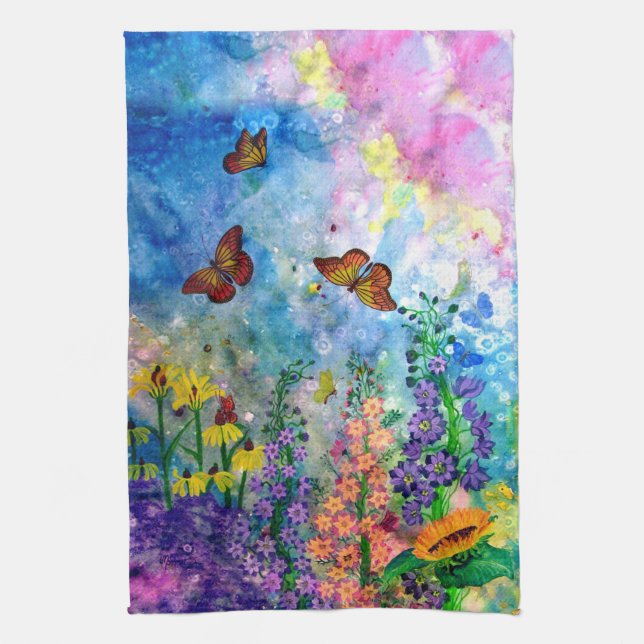 Butterfly Garden 16" x 24" Hand Towel (Vertical)
