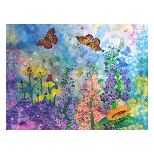 Butterfly Garden (3 Sizes) Table Cloth (Front (Horizontal))