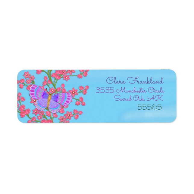 Butterfly Garden 3D Whimsey  Return Address Label (Front)