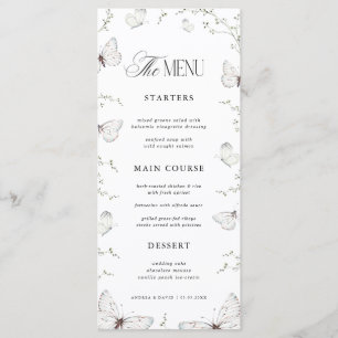 Butterfly Garden Baby Shower or Bridal Shower  Menu