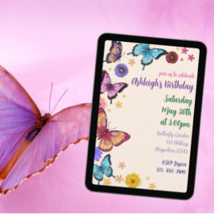 Butterfly Garden Birthday Invitation