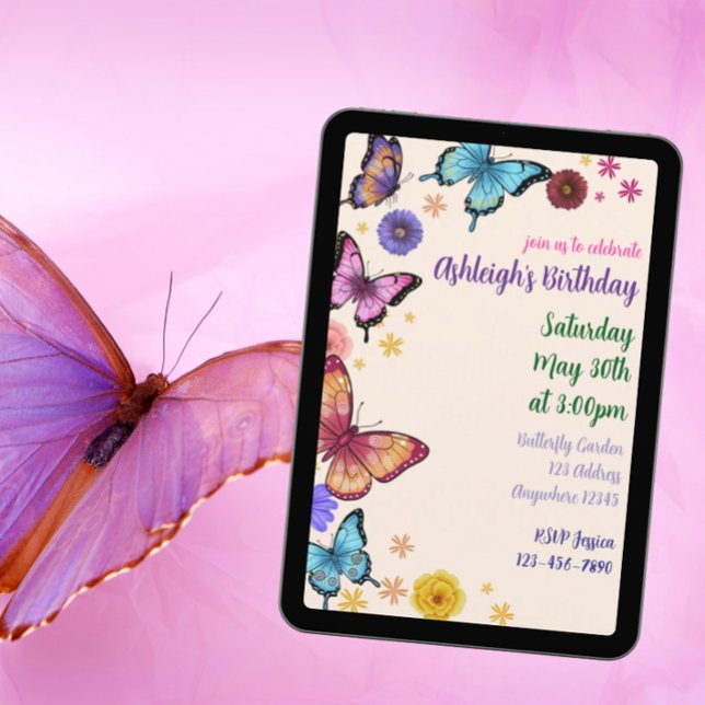 Butterfly Garden Birthday  Invitation (Creator Uploaded)