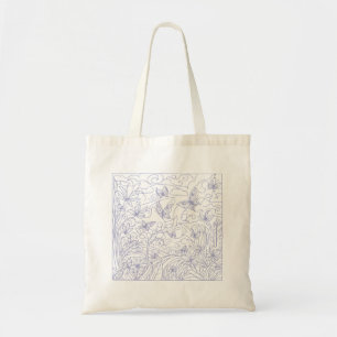 Butterfly Garden Blue Tote Bag