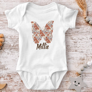 Butterfly garden boho baby bodysuit