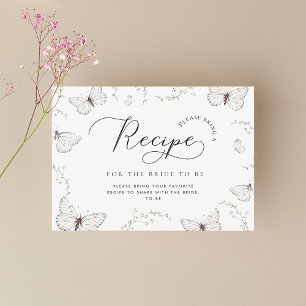 Butterfly Garden Bridal Shower Recipe Request Enclosure Card