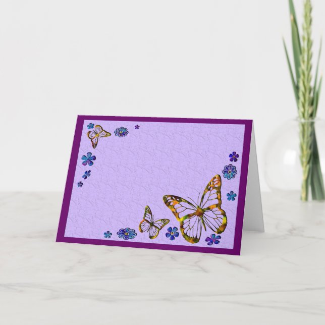 Butterfly Garden Card (Blank) (Front)