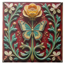 Butterfly Garden Ceramic Tile