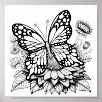 Butterfly Garden Colouring Design