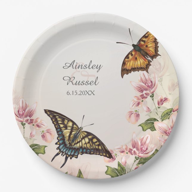 Butterfly Garden Custom Paper Plates (Front)