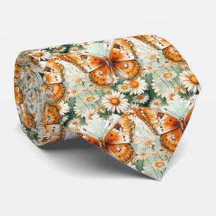 Butterfly Garden Elegant Pattern Neck Tie