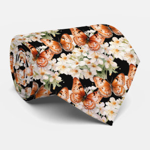 Butterfly Garden Elegant Pattern Neck Tie