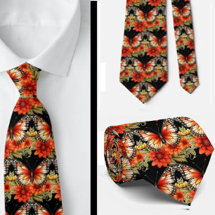 Butterfly Garden Elegant Pattern Neck Tie