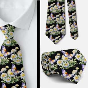 Butterfly Garden Elegant Pattern Neck Tie