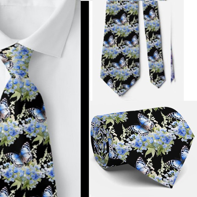 Butterfly Garden Elegant Pattern Neck Tie (Creator Uploaded)