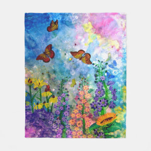 Butterfly Garden Fleece Blanket