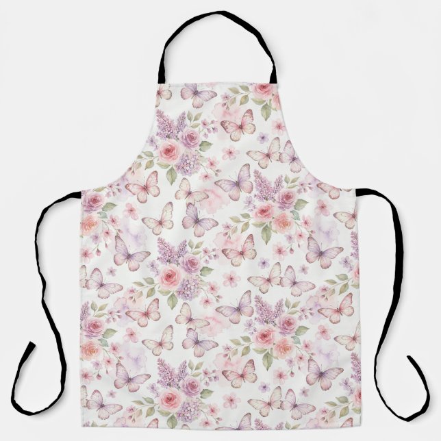 Butterfly Garden Floral  Apron (Front)