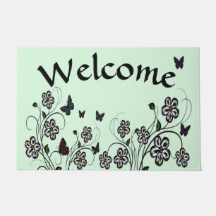 Butterfly Garden Green Doormat