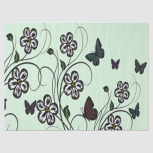 Butterfly Garden Green Tissue Paper