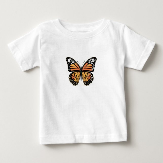 Butterfly Garden Harmony – Nature-Inspired Floral  Baby T-Shirt (Front)