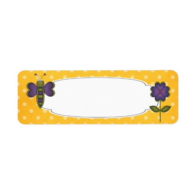 Butterfly Garden Label Return Address Label (Front)