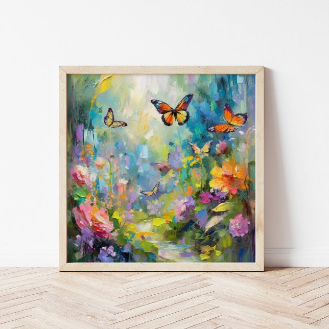 Butterfly Garden Modern Abstract Painting Poster (Creator Uploaded)