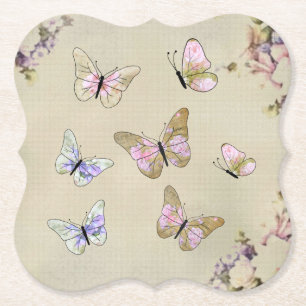 butterfly garden paper coaster