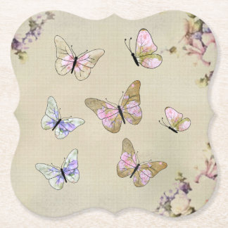 butterfly garden paper coaster