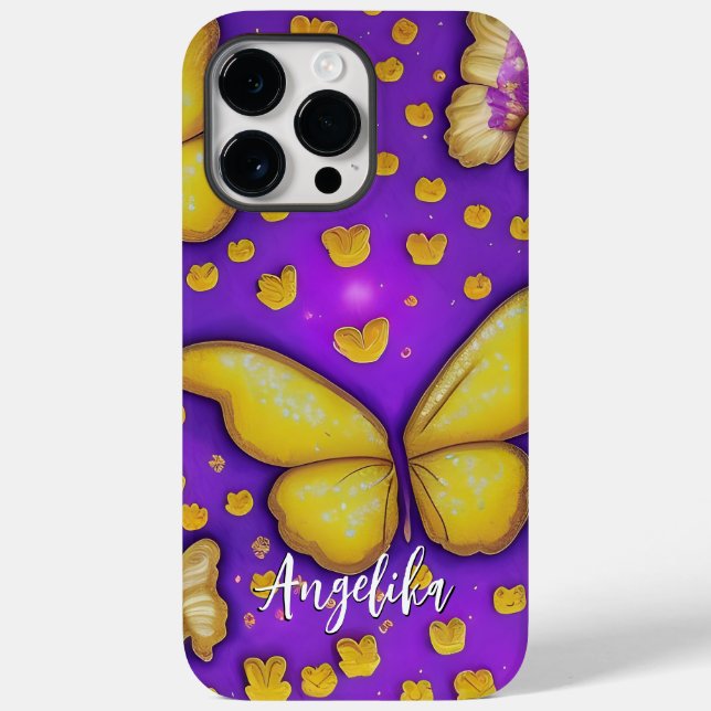 Butterfly Garden Personalised Name Case-Mate iPhone Case (Back)