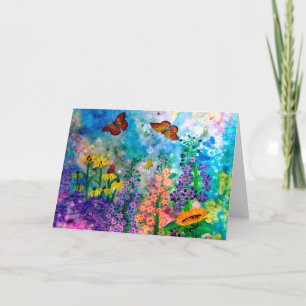 Butterfly Garden Portrait Greeting Card