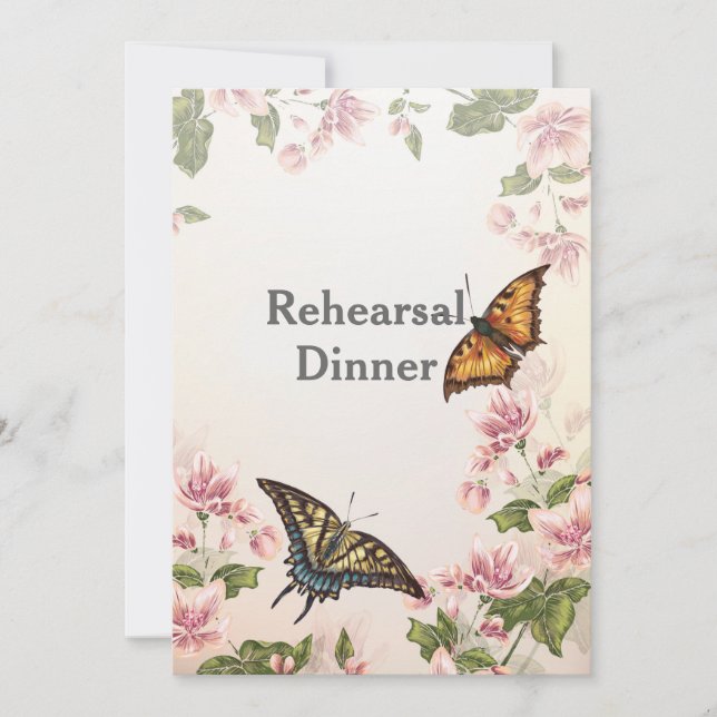 Butterfly Garden Rehearsal Dinner Invitation (Front)