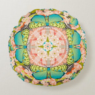 Butterfly Garden Round Cushion