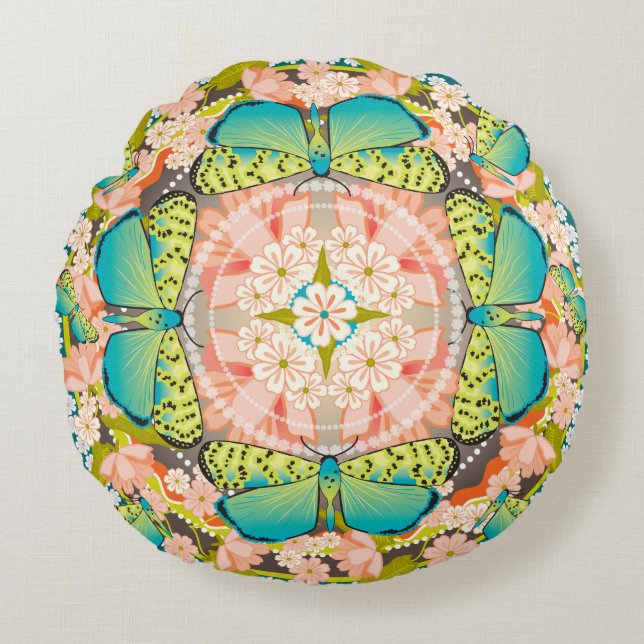 Butterfly Garden Round Cushion (Front)