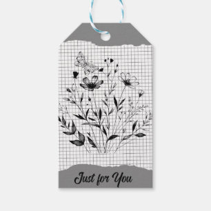 Butterfly Garden Sketches Gift Tags