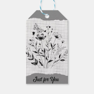 Butterfly Garden Sketches Gift Tags