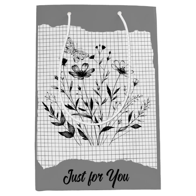  Butterfly Garden Sketches Medium Gift Bag (Front)