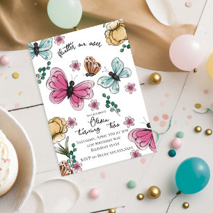 Butterfly Garden Spring Girl Birthday Invitation