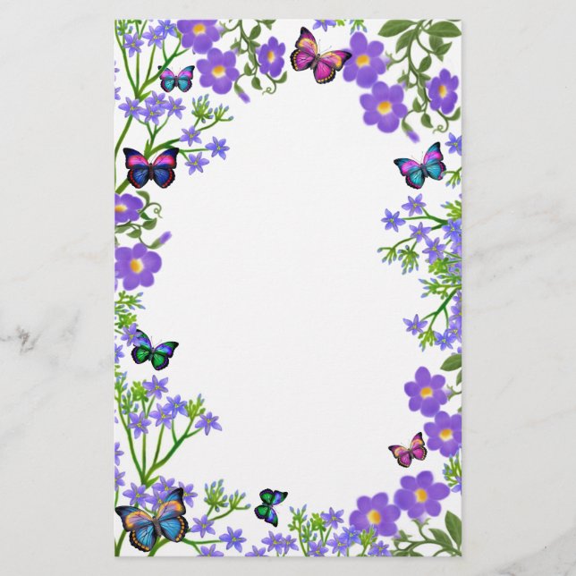Butterfly Garden Stationery (Front)